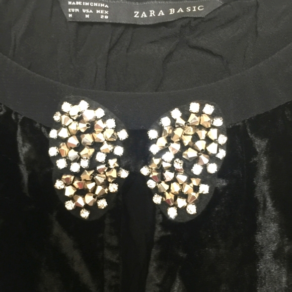 ZARA Velvet Front Embellished Top Price reduced 💥 - Picture 3 of 8